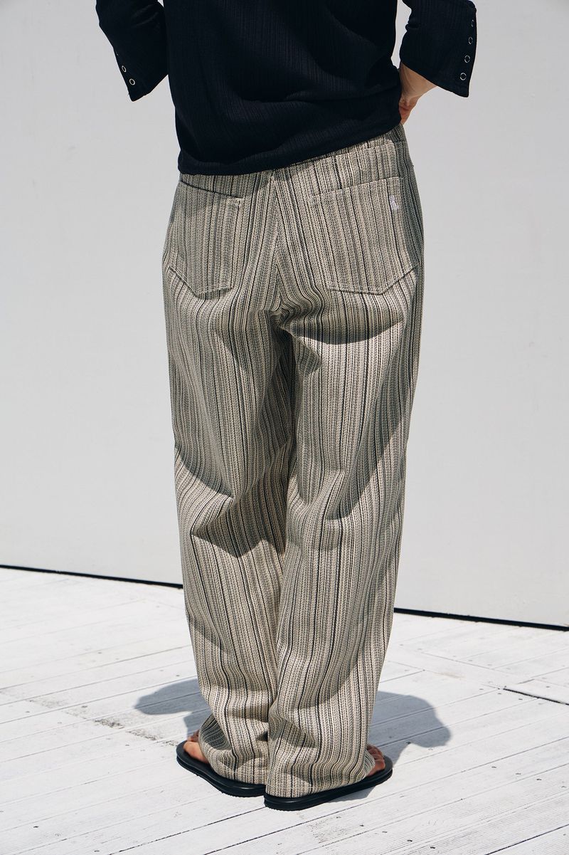 Need stripe wide denim pants(Ivory)