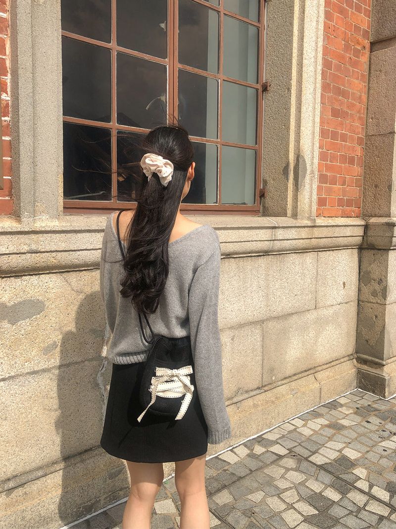 Mini sneaker ribbon bag_black(dumble)