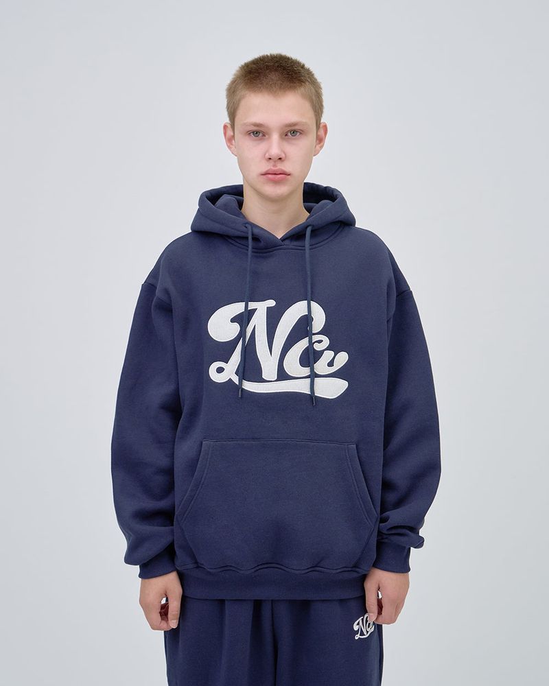 UNDERLINE LOGO HOODIE - NAVY