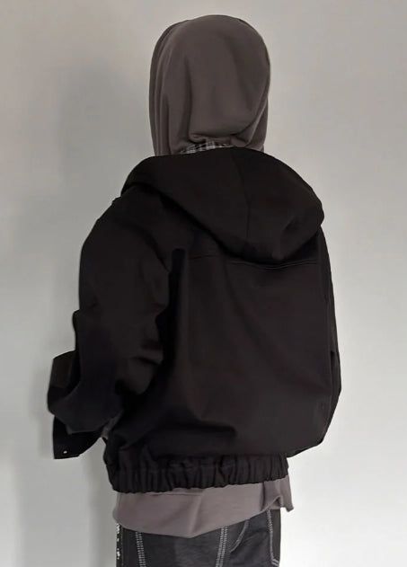 CHECK CONTRAST HOOD JUMPER
