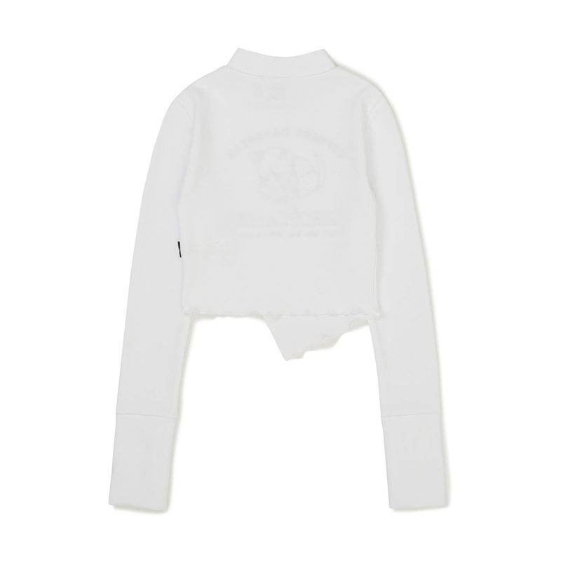 スリムキティウオーマークロップトップス / Slim Kitty Warmer Crop Top [WHITE]
