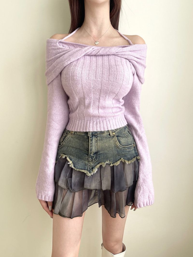 Candy twist off knit (2color)