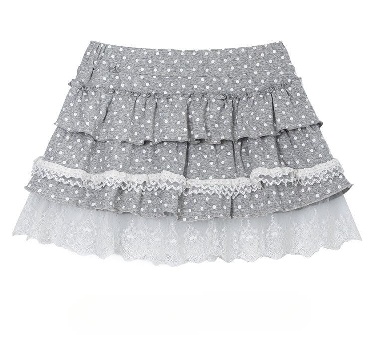 Cozy&Kitsch(コージーアンドキッチ)の「Aveline Dot Lace Tiered Skirt(Skirts)」