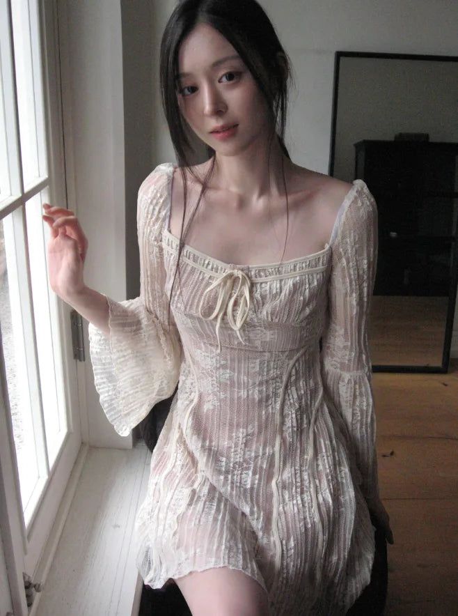 cloudemotion（クラウドエモーション）の「[ nude base ] nostalgia lace antique dress（Dresses）」