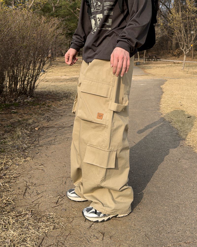 Utility Patch Wide Cargo Pants