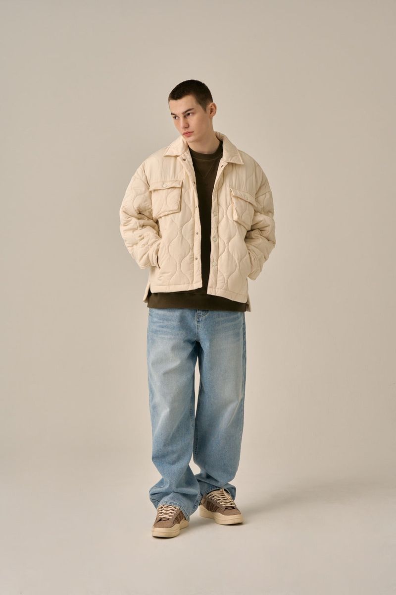 QUILTING SHIRT JACKET - IVORY