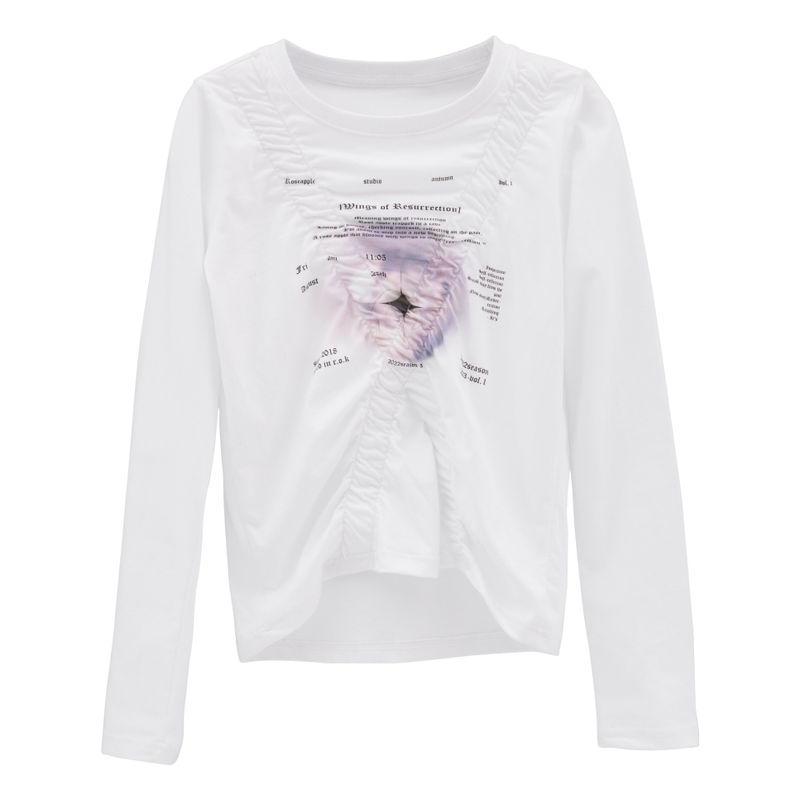 Roseapple（ローズアップル）の「シャーリングロゴクロップTシャツ（トップス）」