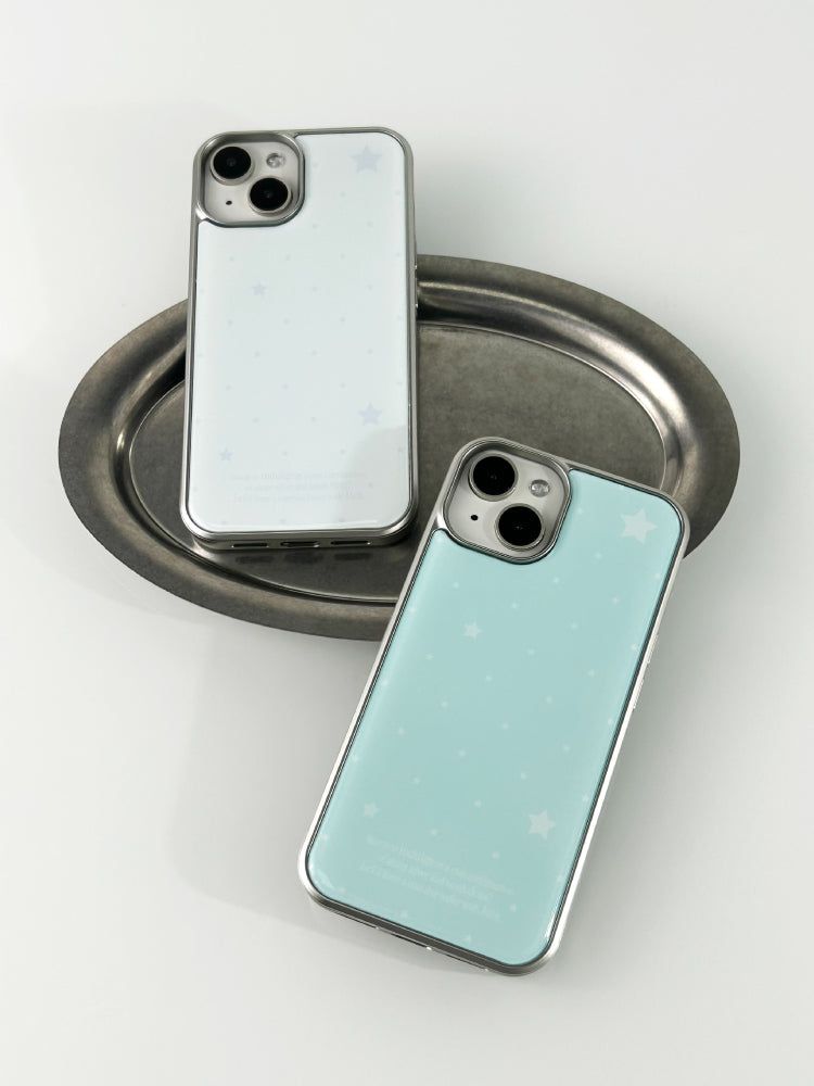 Constellation Silver Epoxy Bumper Case(Sky Blue)