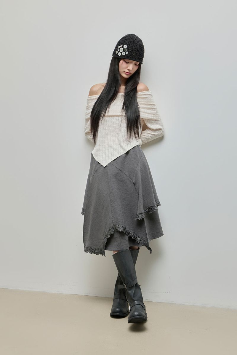 Button Knit Beanie_Black