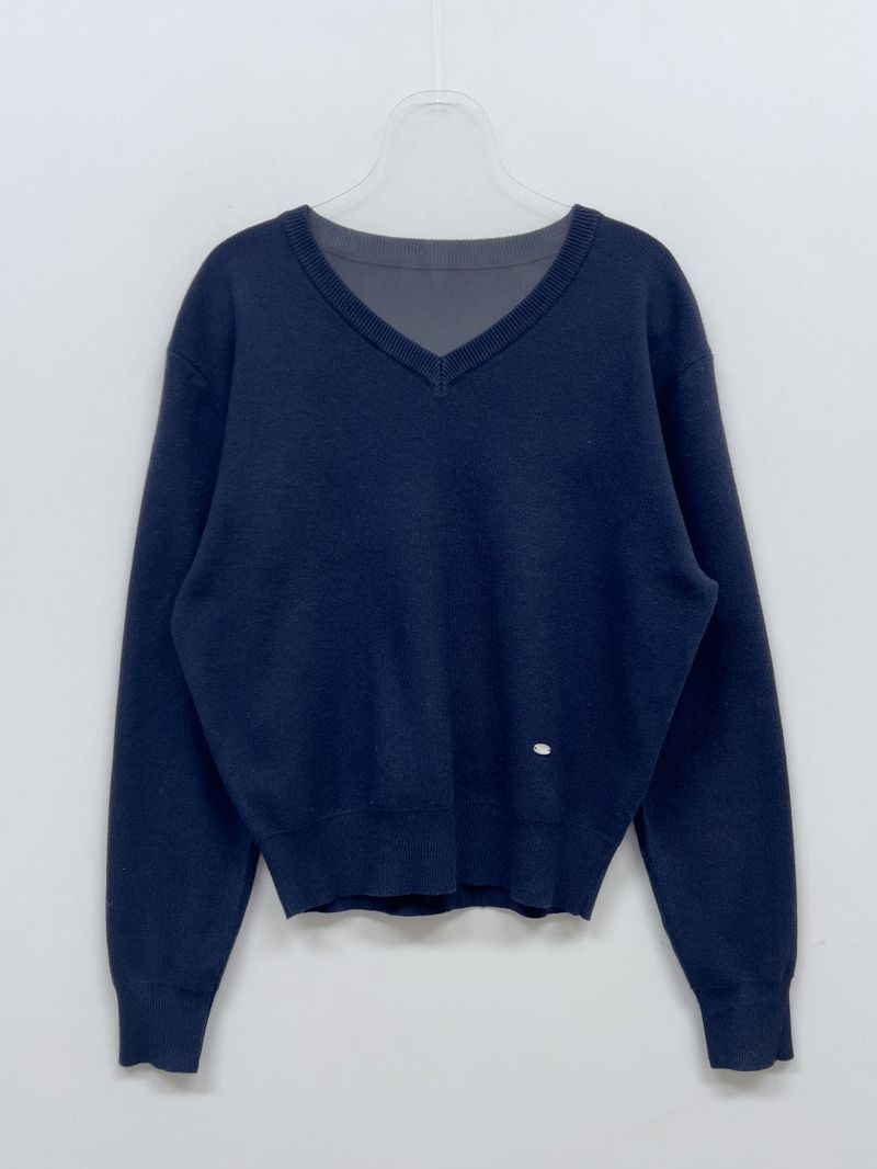 Ad Symbol V-Neck Loose-Fit Knit