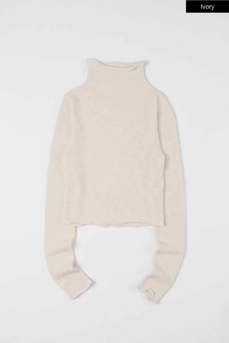 Mila fuzzy knit turtleneck top