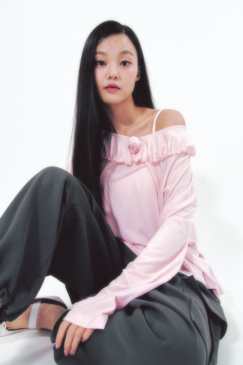 Pleats Skirt Cargo Pants Set Charcoal