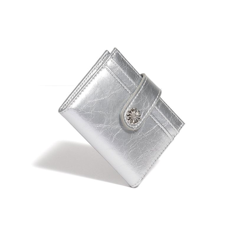 Mini Daisy Photo Slot Card Holder Card Wallet silver