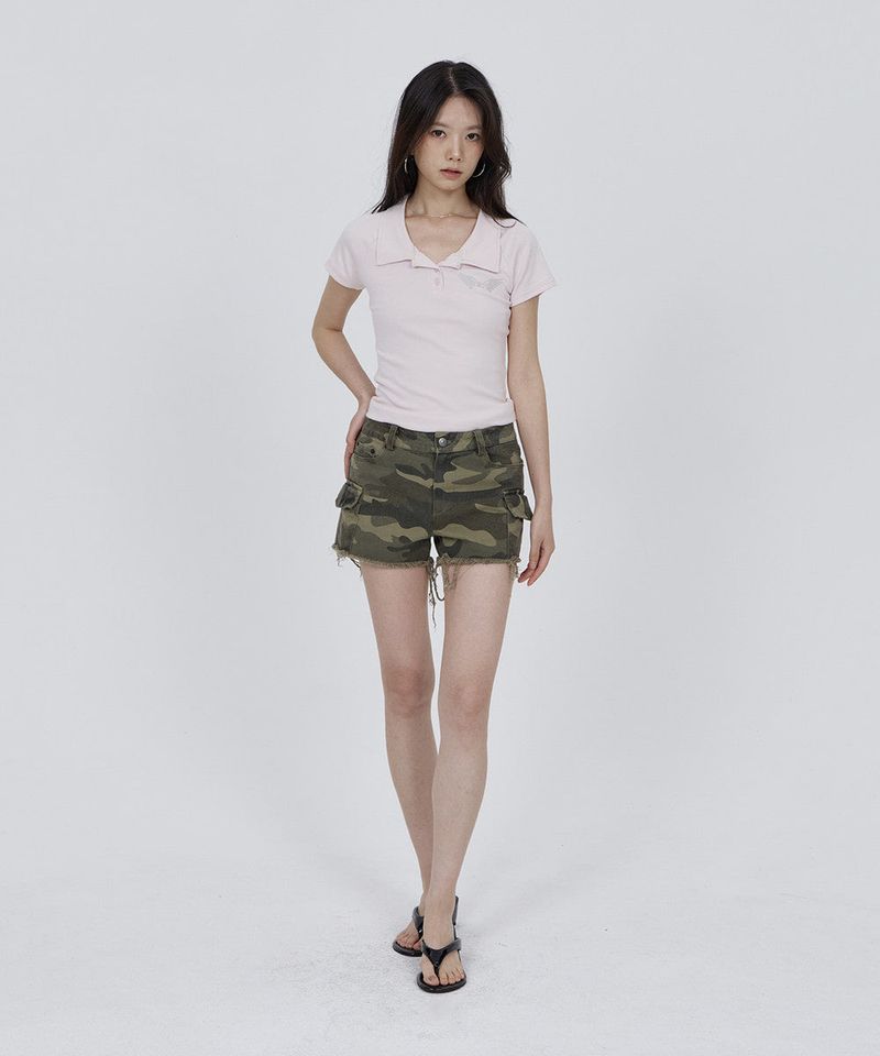 CONY LOGO COLLAR POLO TEE / LIGHT PINK