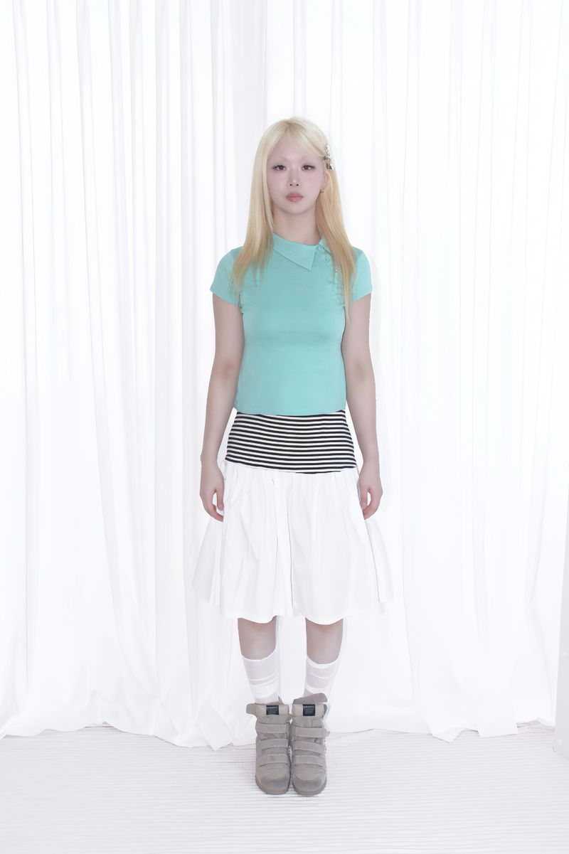 SIDE BUTTON COLLAR TEE (2COLOR)