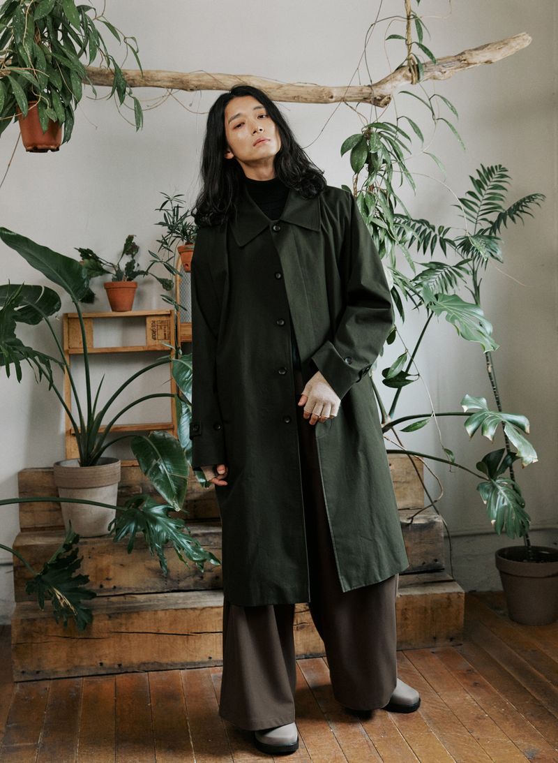 unisex mac coat khaki