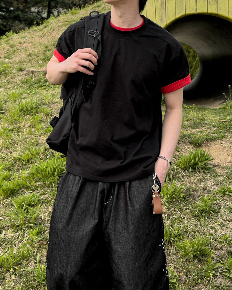 Nick Line Layered Short Sleeve T-Shirt