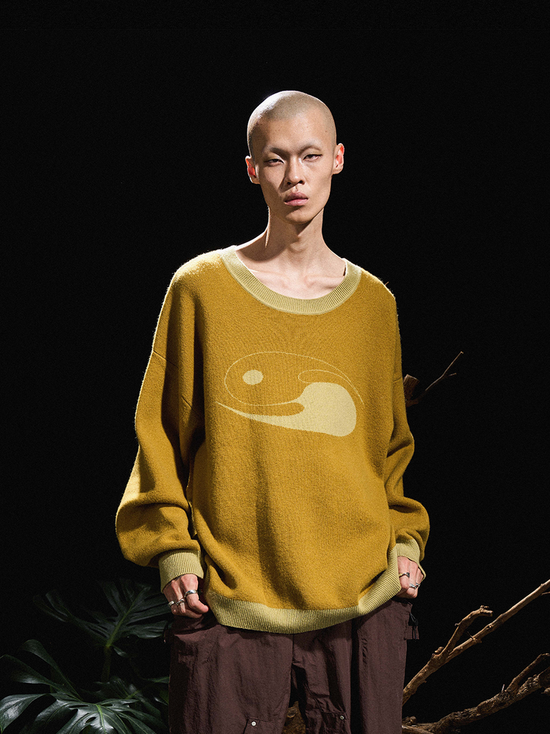 RELABEL（リレーベル）の「RELABEL 24AW Chrysalis Silence Logo Transformation Tai Chi Silhouette Wool Sweater（Tops）」