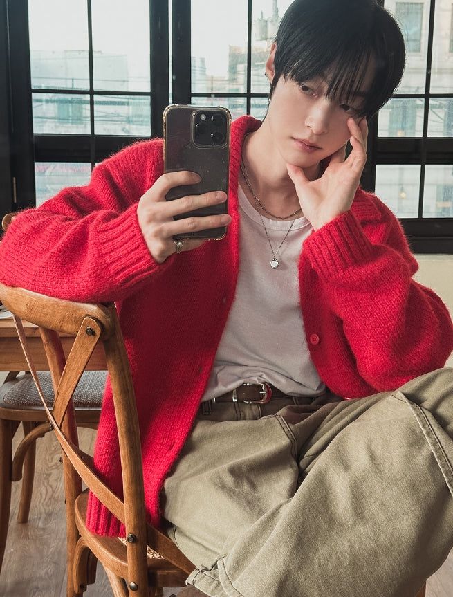 Martic Wool Collar Warmer Knit Cardigan