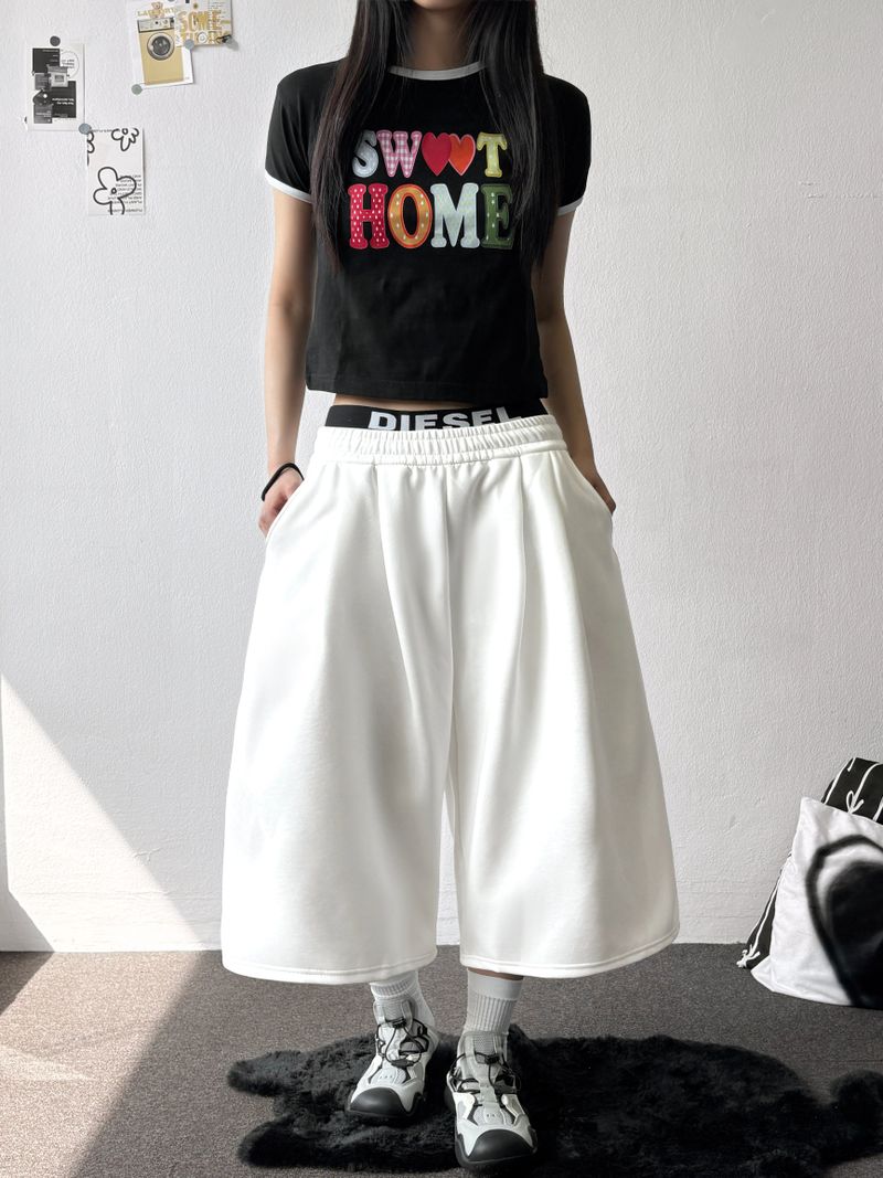 Ice-Knowing Side/Back Pintuck Balloon Bermuda Shorts 4color