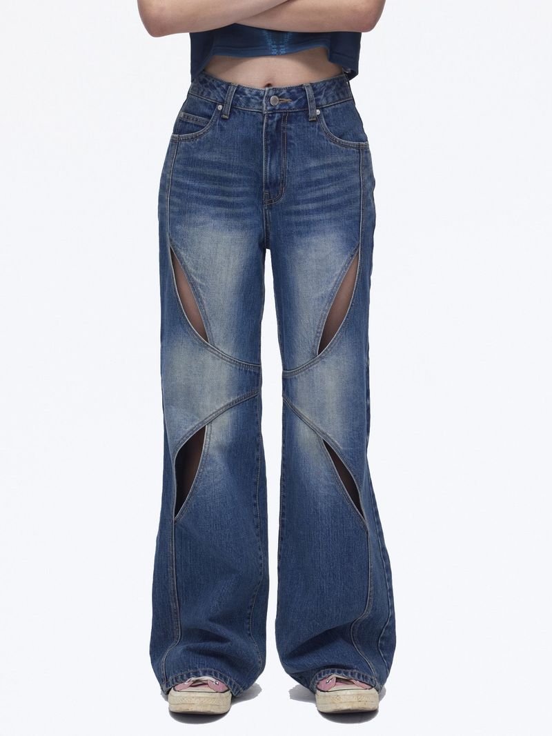 DILETTANTISME（ディレッタンティズム）の「Cat Eye Cut out denim pants（Pants）」