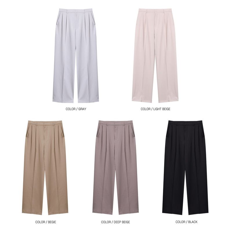 ABLE TWO TUCK WIDE SLACKS(5COLOR)