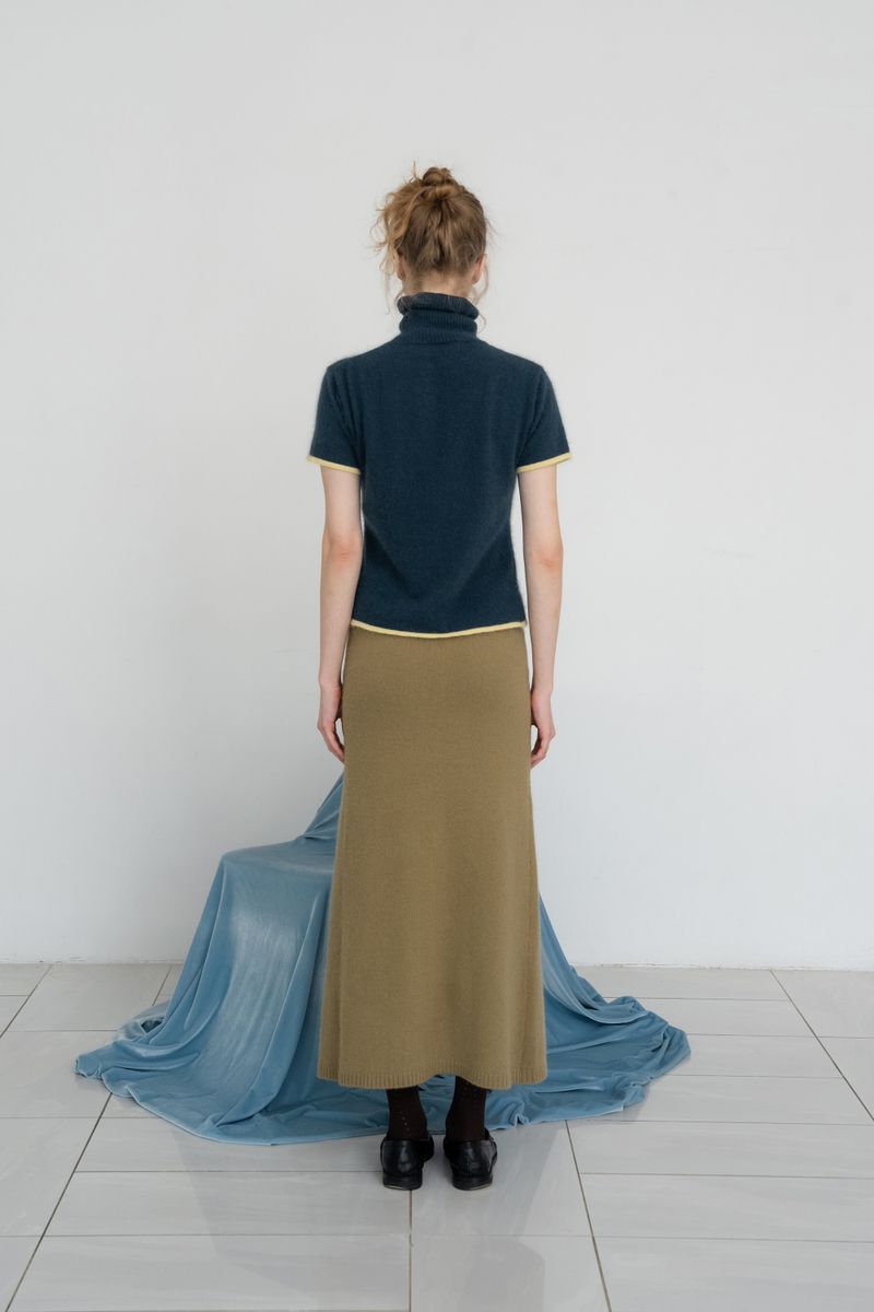 Raccoon knit skirt_olive