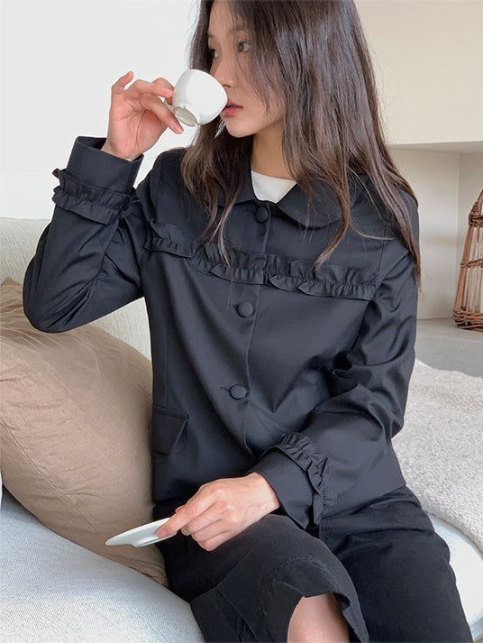 ROUND COLLAR FRILL JACKET (2C)