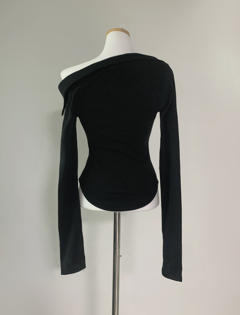 Prairin Unbalanced Button Top (2color)