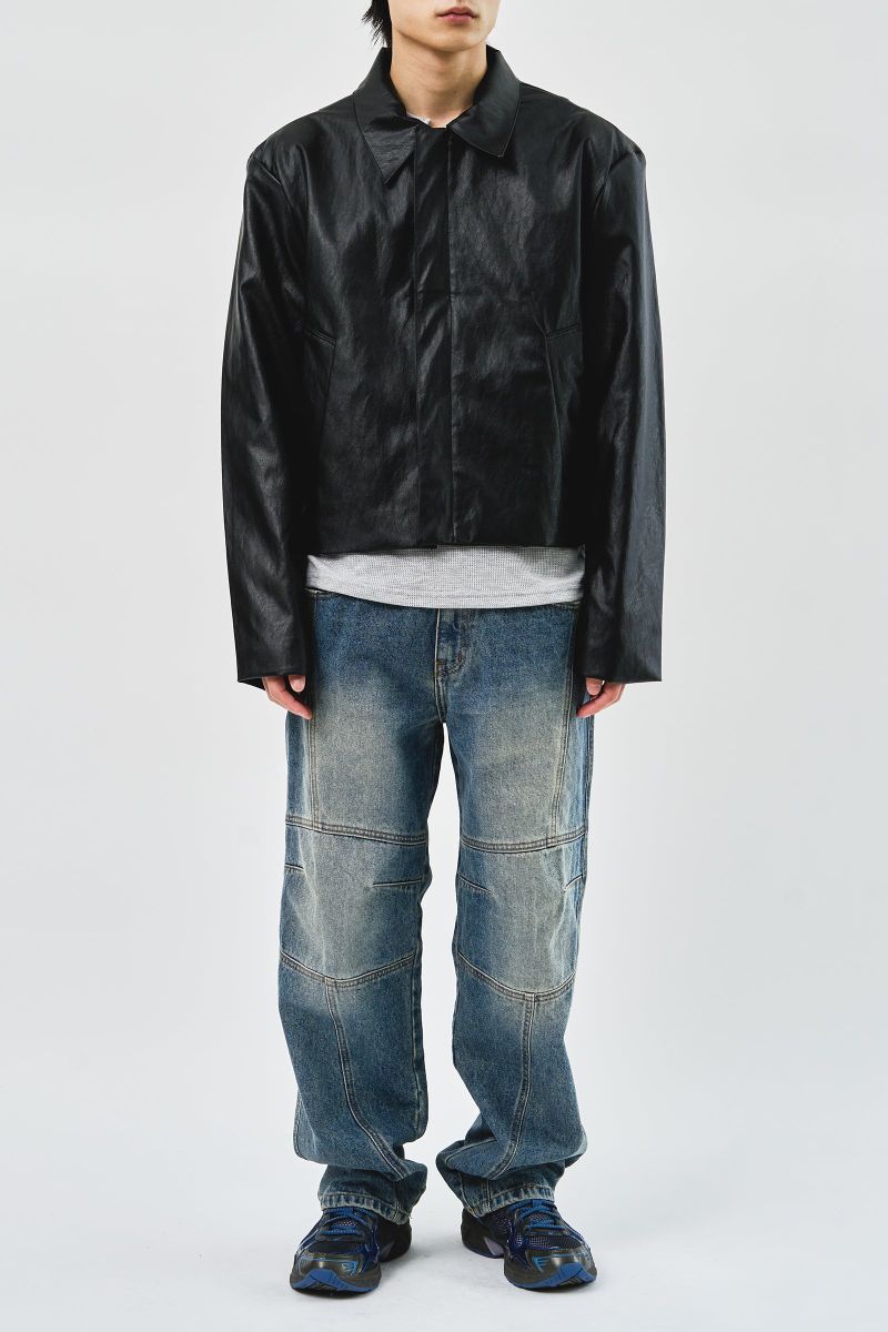 Tom Cropped Leather Jacket (2color)