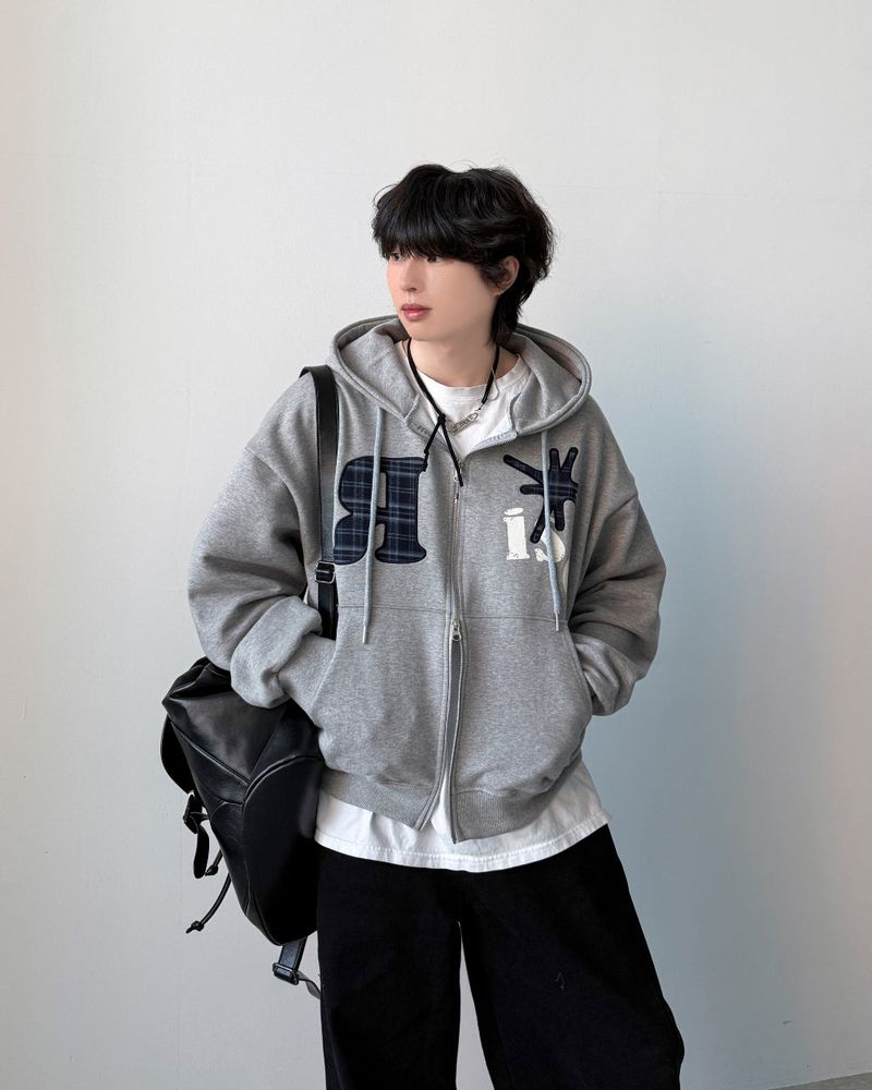 Nuance Check Hood Zip-Up