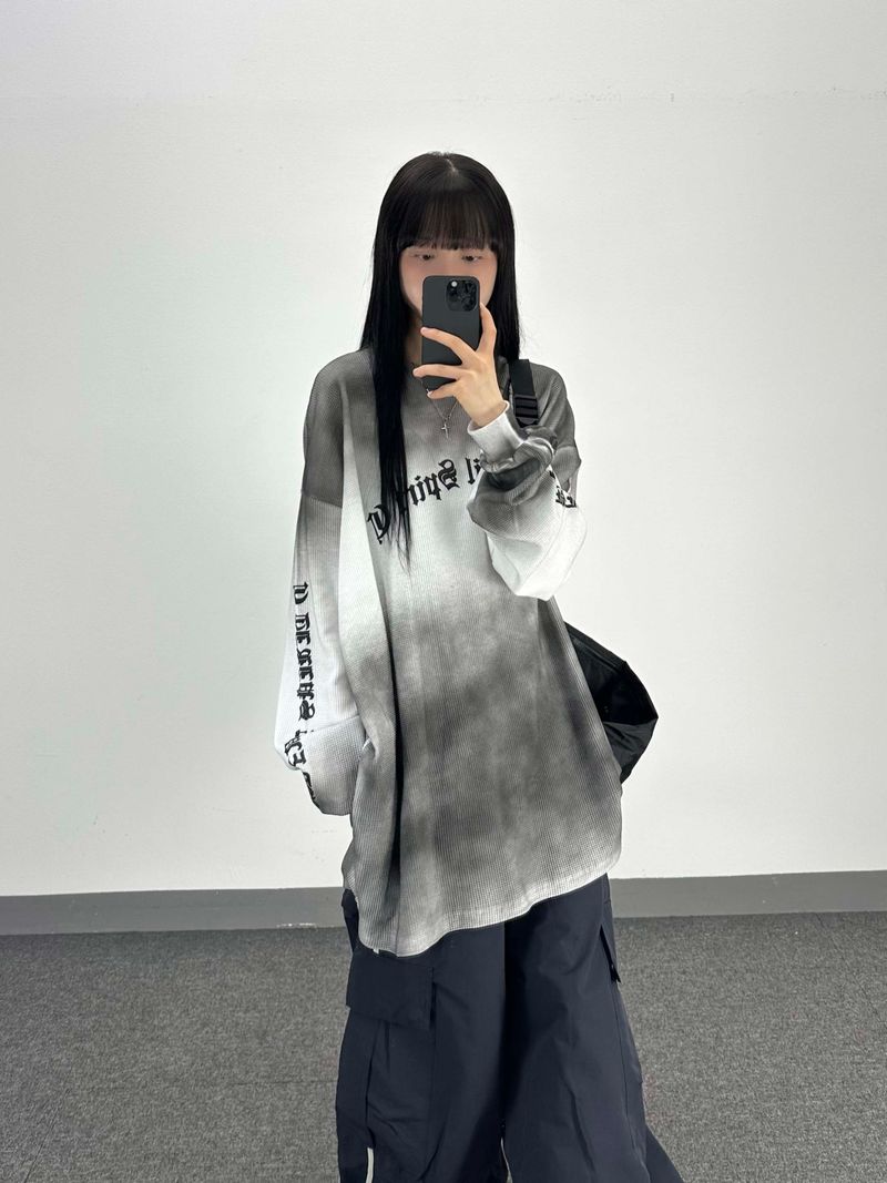 waffle dirty lettering long sleeve