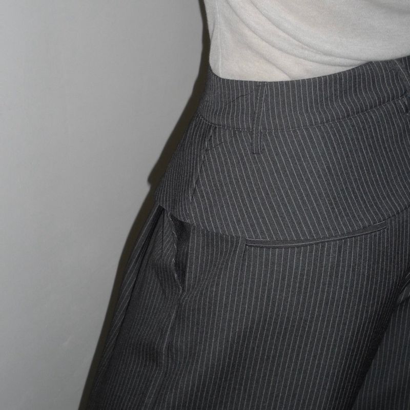 Flap Stripe Slacks - 2colors