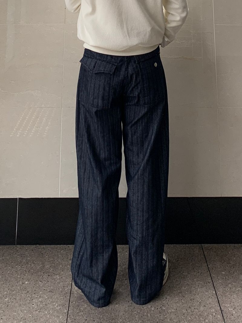 Back Pocket Raw Herringbone Balloon Denim