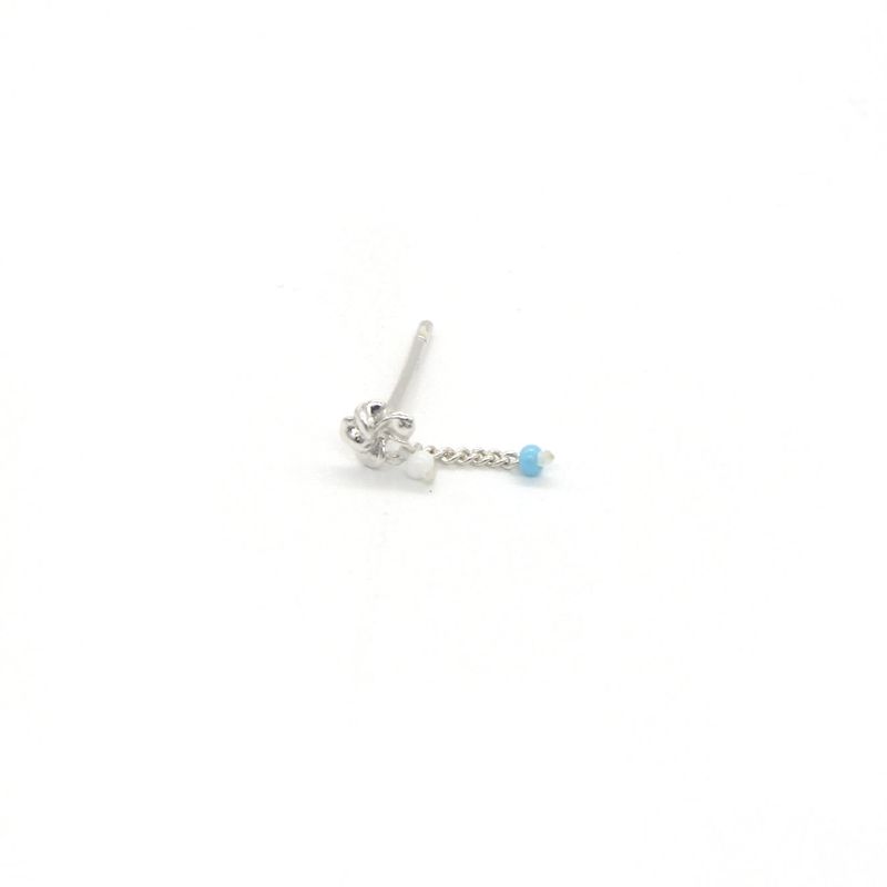 [CCNMADE] Plumeria Silverchain Earring (9color)