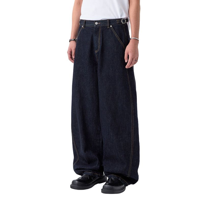 ODDSTUDIO（オッドスタジオ）の「Curved Raw Wide Denim Pants - INDIGO（Pants）」