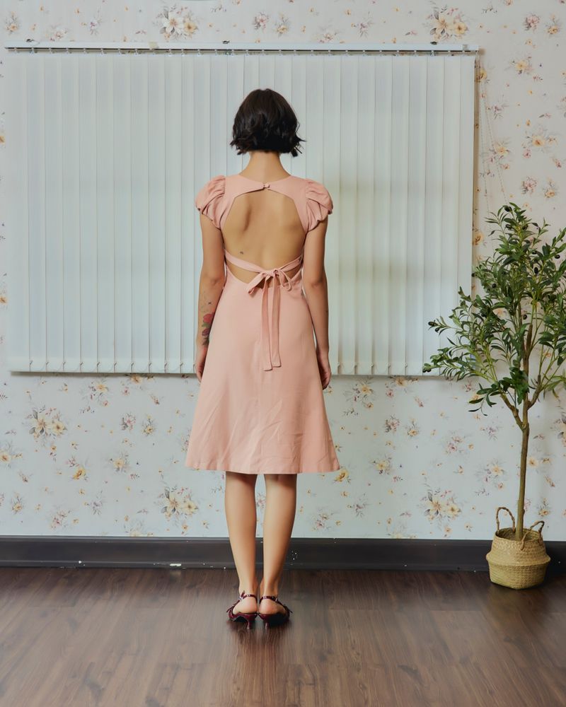 EVIE avery PUFFED SLEEVE DRESS PINK