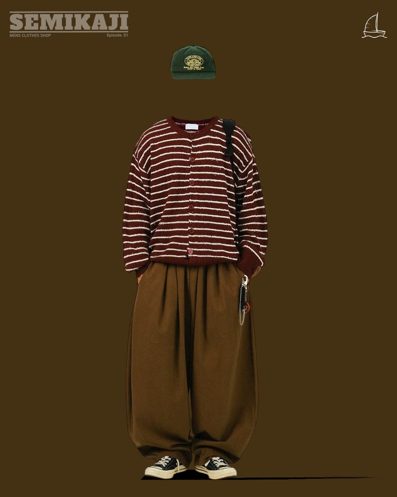 CU Crop Stripe Knit Cardigan