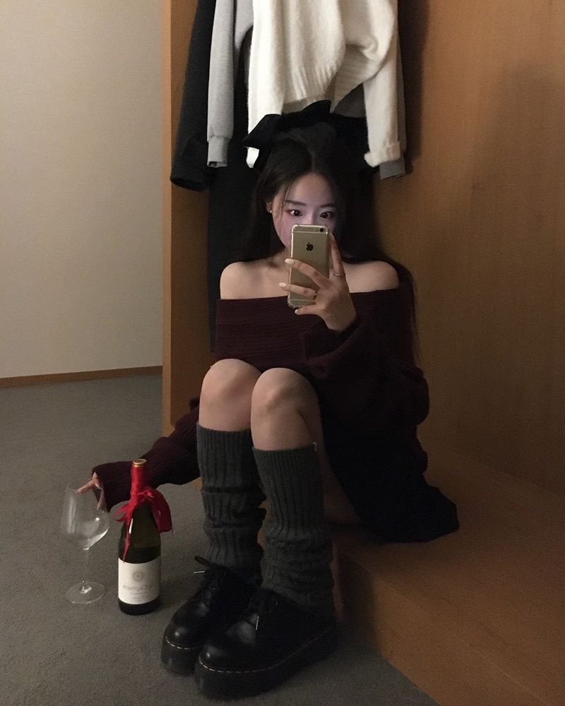 [ORIGINAL] DARE Off-Shoulder Rib Knit