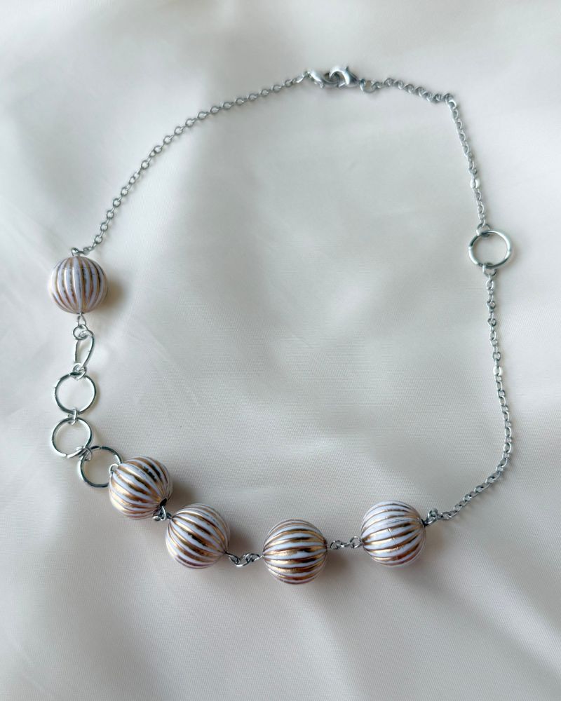POKKI（ポッキ）の「[MADE] Stripe Ball Necklace (silver)（Accessories）」