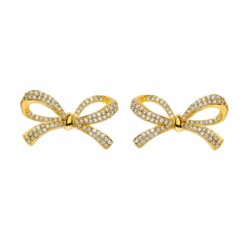 Ribbon Pave Earrings