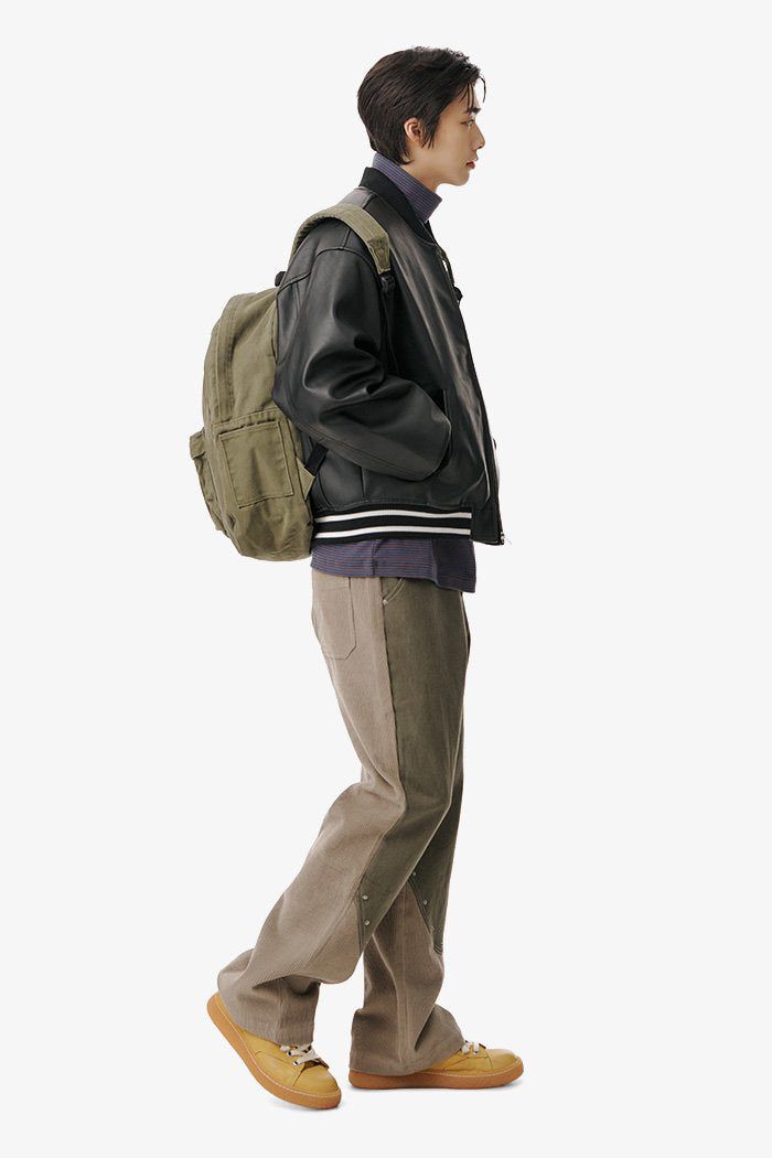 [SHINSEGAE X TBD] VARCITY BOMBER JACKET ALL BLACK