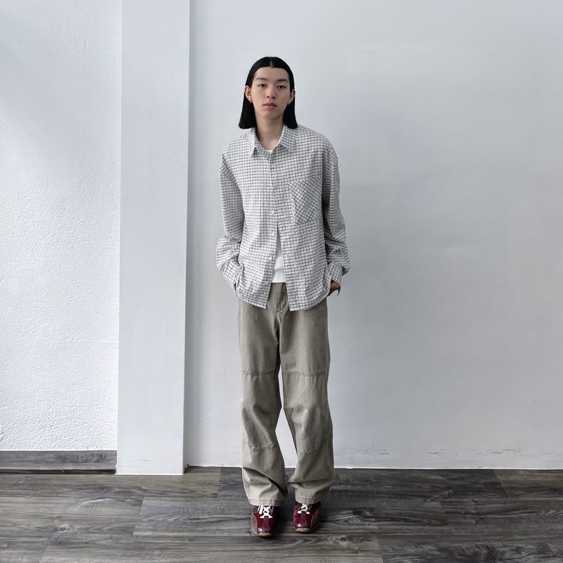 Diagonal Pocket Check Shirt