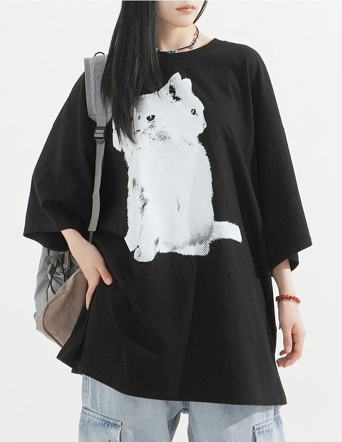 3 Cat Overfit T-Shirt