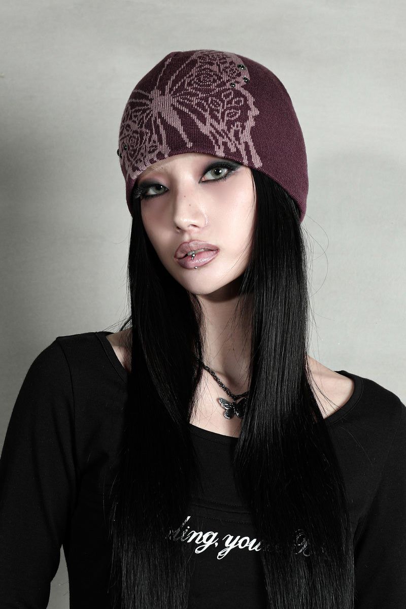 ROSE BUTTERFLY BEANIE #MAUVE