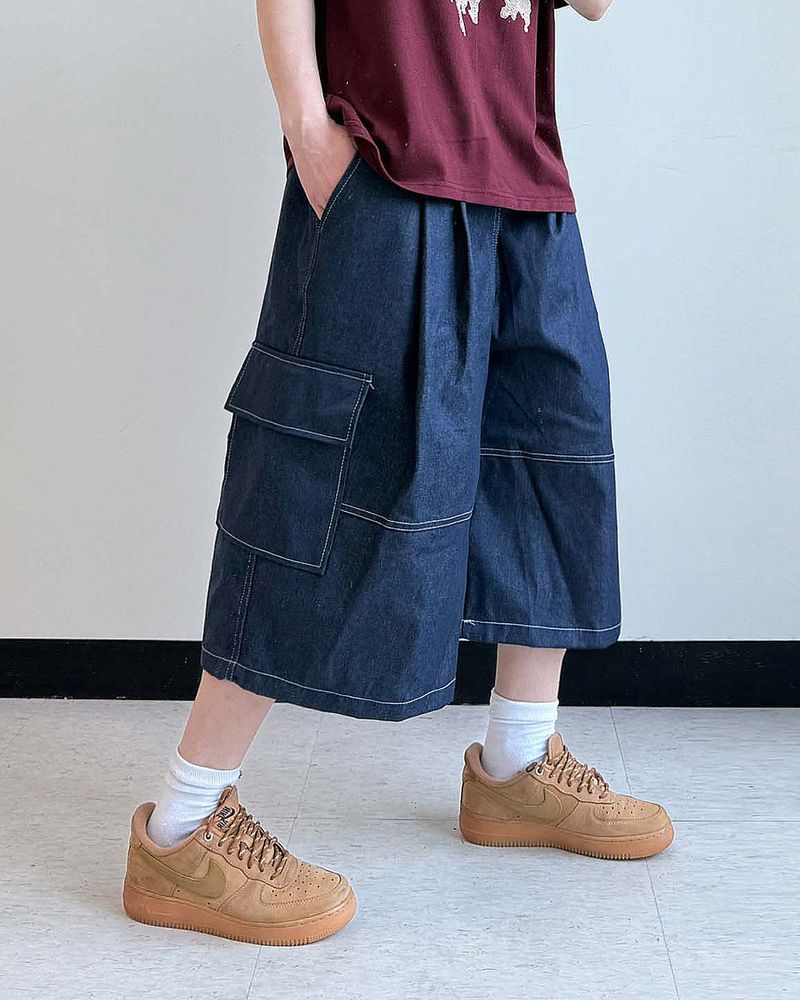 Circular Belt Stitch Cargo Bermuda