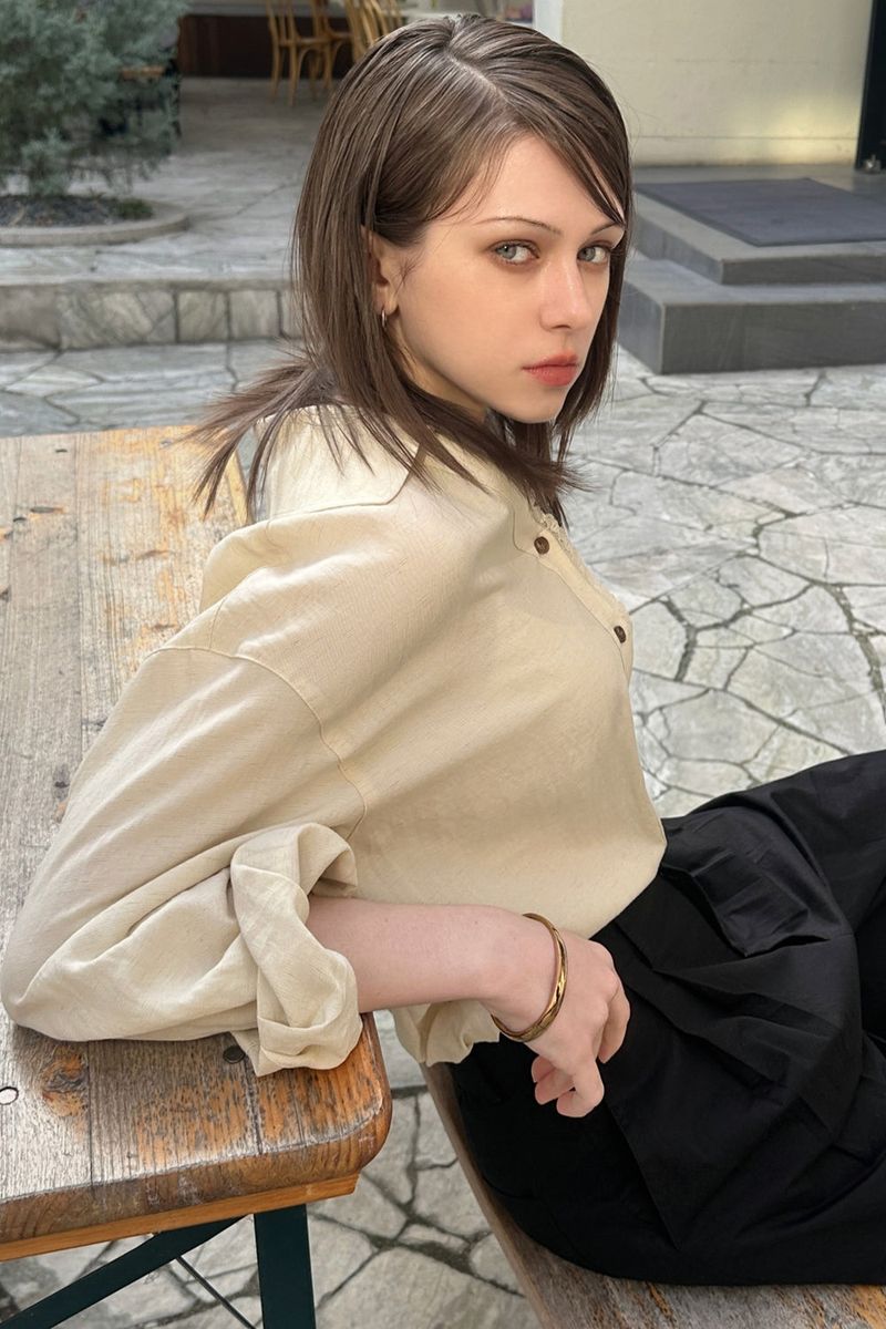 SAND-WASHING SHIRT_BEIGE