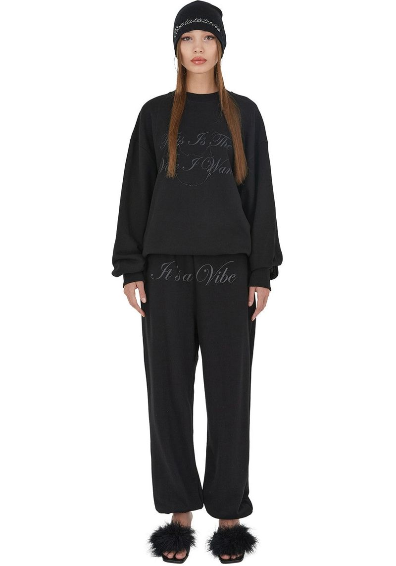 ITZAVIBE（イッザバイブ）の「[IPT002-1] SIGNATURE GRAPHIC JOGGER PANTS BLACK（Pants）」