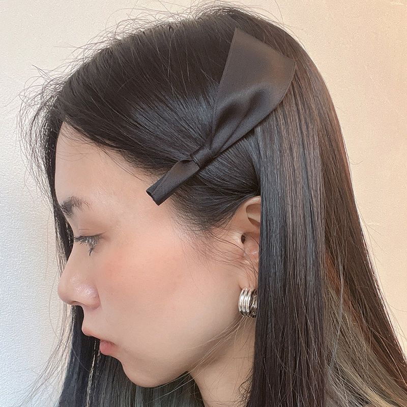 Black ribbon tie hair pin (2set)