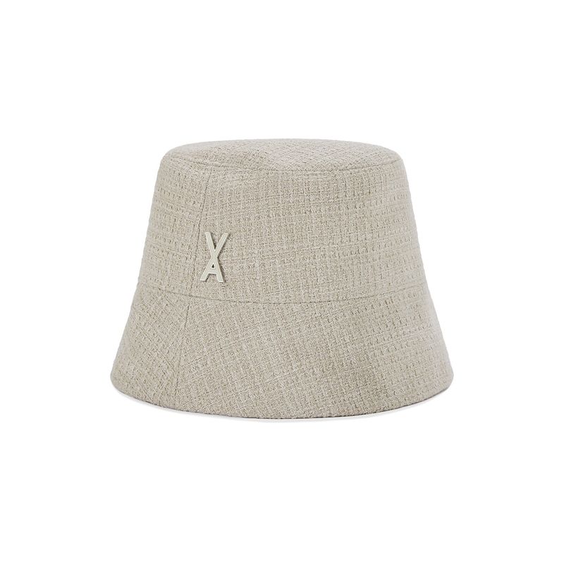VA Stud Tweed Drop Bucket Hat / Beige